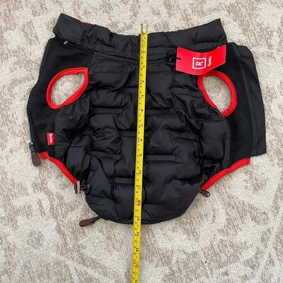 Reddy Petco Pet cat/dog puffer vest black with red trim S - Picture 2 of 9